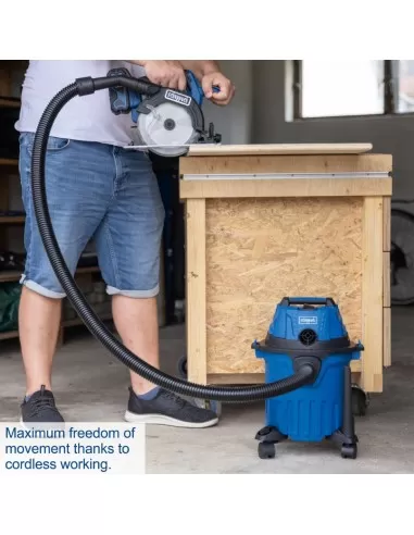 9 - Bidone aspiratutto c-nts15-x 1 batteria 4,0Ah e caricabatteria ixes Scheppach