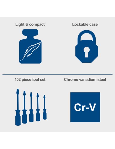 Valigia portautensili e attrezzi da 235 pezzi Scheppach tb220
