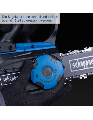 6 - Motosega c-cs254-x 20v 1 batteria 4.0 Ah e caricabatteria ixes Scheppach