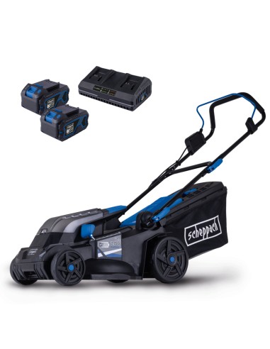 Rasaerba bc-mp380-x 38cm 2 batterie 4.0Ah e doppiocaricabatterie ixes Scheppach