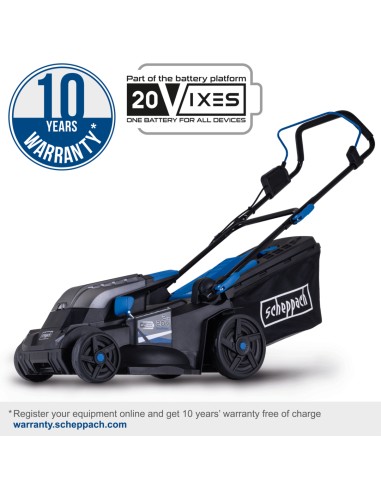 Rasaerba bc-mp380-x 38cm 2 batterie 4.0Ah e doppiocaricabatterie ixes Scheppach