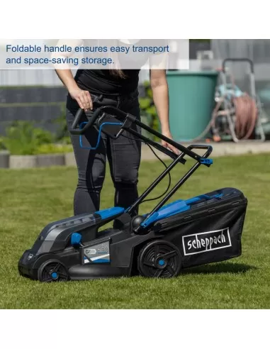 8 - Rasaerba bc-mp380-x 38cm 2 batterie 4.0Ah e doppiocaricabatterie ixes Scheppach