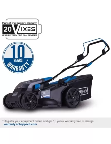 7 - Rasaerba bc-mp430-x 43cm 2 batterie 4.0Ah e doppiocaricabatterie ixes Scheppach