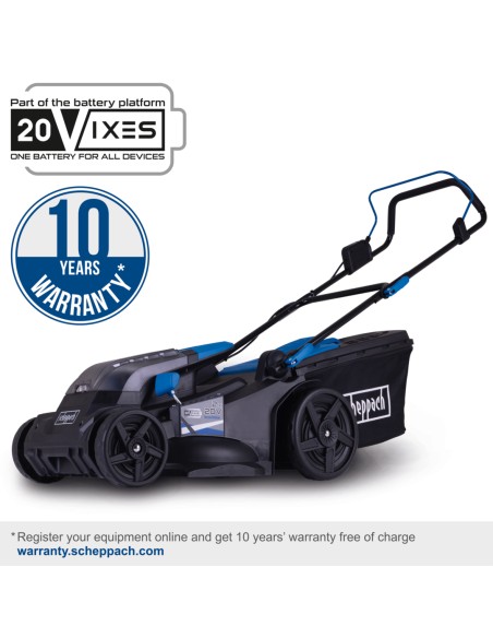 Rasaerba bc-mp430-x 43cm 2 batterie 4.0Ah e doppiocaricabatterie ixes Scheppach