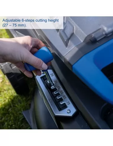 8 - Rasaerba bc-mp430-x 43cm 2 batterie 4.0Ah e doppiocaricabatterie ixes Scheppach