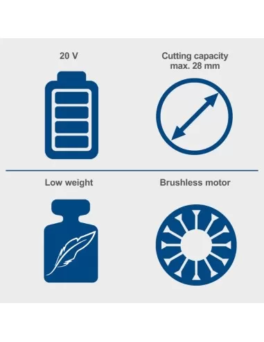 9 - Forbici potatura bc-prs28-x 20v 1 batteria 2,0Ah caricabatteria ixes Scheppach