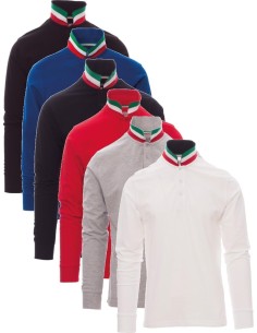 Polo manica lunga Payper long nation maglia tricolore in cotone uomo
