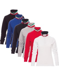 Polo manica lunga Payper long nation lady maglia tricolore in cotone donna