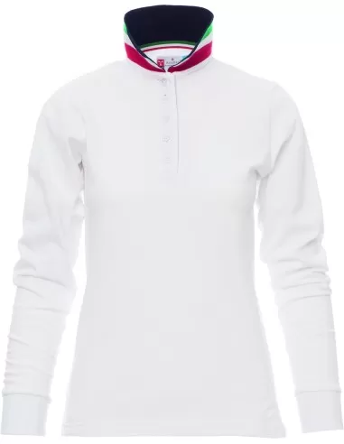 Polo manica lunga Payper long nation lady maglia tricolore in cotone donna