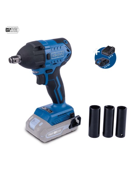 1 - Set avvitatore impulsi 1/2" 20V + Batteria 2Ah e Caricatore Scheppach bc-iw350-x