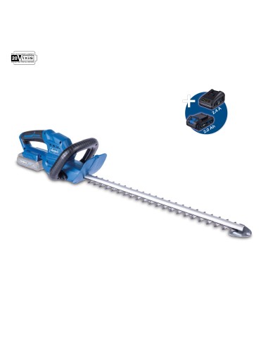 1 - Set tagliasiepi 20V con Batteria 2Ah e caricatore ixes Scheppach c-ht570-x