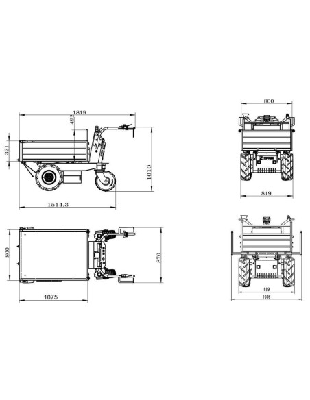 4 - Zipper Motocarriola Elettrica ZI-ED600 1000W 600kg Ribaltabile