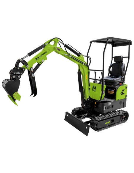1 - Zipper Miniescavatore Diesel ZI-MBG850DS5 10 HP 900kg 3 Benne Attacco Rapido