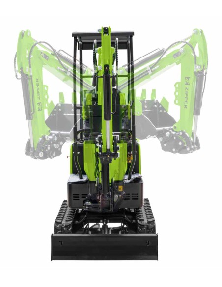 6 - Zipper Miniescavatore Diesel ZI-MBG850DS5 10 HP 900kg 3 Benne Attacco Rapido