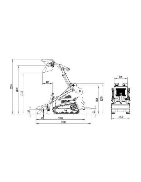 9 - Zipper Minipala Cingolata ZI-MKL720 16,8 kW Benna Forche Pallet Incluse