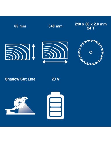 7 - Scheppach Troncatrice Radiale BC-HM216-X 20V 210mm Brushless