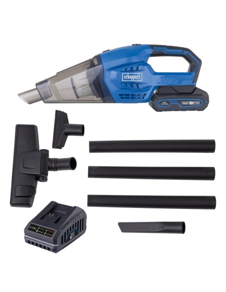 1 - Aspirapolvere Portatile Batteria 20V 10000Pa Scheppach set s c-hvc150-x