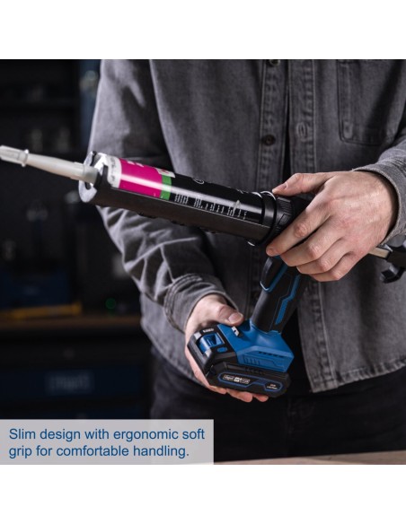 3 - Pistola Silicone Batteria 20V Spinta 2000N Scheppach sec c-seg310-x