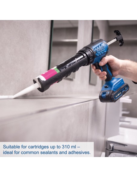 4 - Pistola Silicone Batteria 20V Spinta 2000N Scheppach sec c-seg310-x