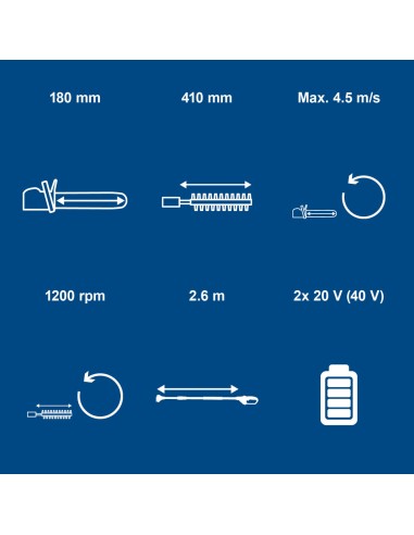3 - Potatore Tagliasiepi Telescopico 2in1 Batteria 20V 2.0Ah Scheppach c-phts410-x