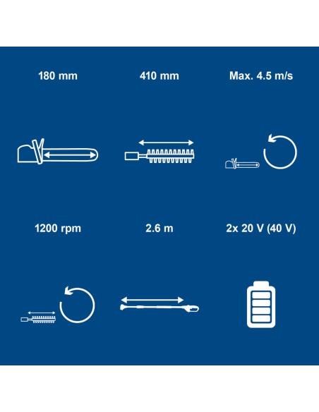 3 - Potatore Tagliasiepi Telescopico 2in1 Batteria 20V 2.0Ah Scheppach c-phts410-x