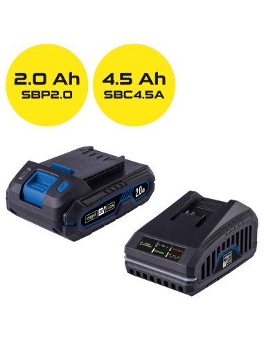 1 - Scheppach Kit Batteria SBSK2.0-F 20V 2Ah Caricatore 4.5A