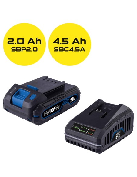 1 - Scheppach Kit Batteria SBSK2.0-F 20V 2Ah Caricatore 4.5A