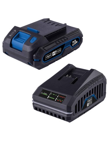 2 - Scheppach Kit Batteria SBSK2.0-F 20V 2Ah Caricatore 4.5A