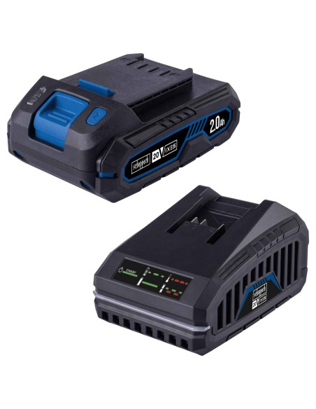 2 - Scheppach Kit Batteria SBSK2.0-F 20V 2Ah Caricatore 4.5A