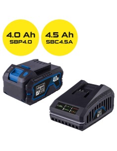 1 - Scheppach Kit Batteria SBSK4.0-F 20V 4Ah Caricatore 4.5A