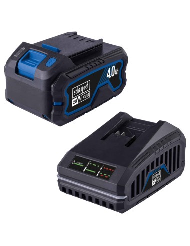 2 - Scheppach Kit Batteria SBSK4.0-F 20V 4Ah Caricatore 4.5A