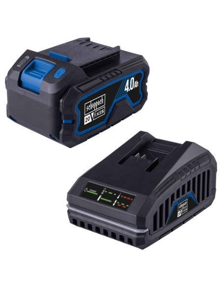 2 - Scheppach Kit Batteria SBSK4.0-F 20V 4Ah Caricatore 4.5A