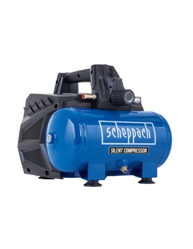 1 - Scheppach Compressore Silenziato 6L Oil-Free 10 bar 1.5HP HC06SI