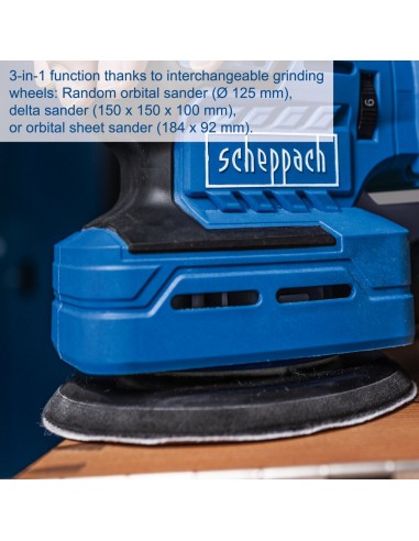 5 - Scheppach Levigatrice Multifunzione C-MSA3-1-X 20V 125mm