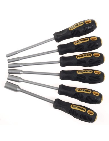 1 - Serie 6 cacciaviti giraviti a bussola testa esagonale PROXXON 22644 flex-dot