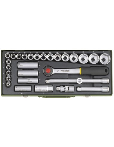 2 - Serie di chiavi a bussola da 1/2" e accessori 29 pz PROXXON 23000