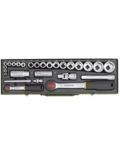 1 - Serie di chiavi a bussola da 1/4" e 1/2" con cricchetto 27 pz PROXXON 23020