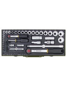 1 - Serie di chiavi a bussola 1/4" e 1/2" con cricchetto e accessori 56 pz PROXXON 23040
