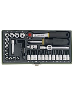 1 - Serie di chiavi a bussola con cricchetto da 1/4" 36 pz PROXXON 23080