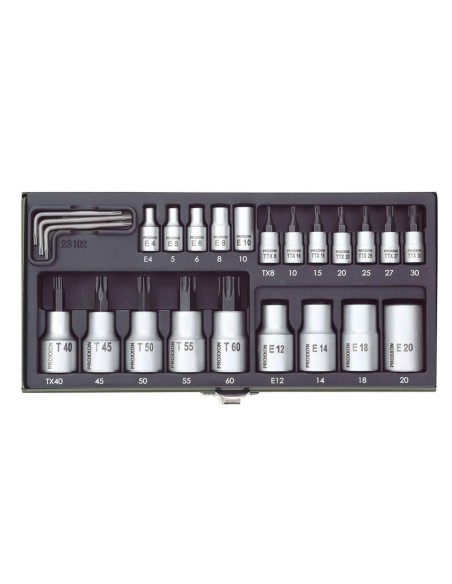 1 - Serie di bussole torx con attacco da 1/4" 1/2" 24 pz PROXXON 23102