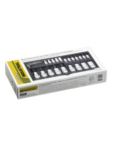2 - Serie di bussole torx con attacco da 1/4" 1/2" 24 pz PROXXON 23102