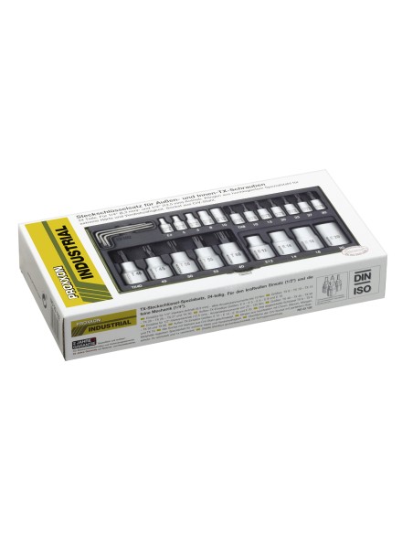 2 - Serie di bussole torx con attacco da 1/4" 1/2" 24 pz PROXXON 23102