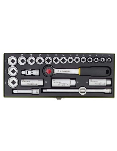 1 - Serie chiavi a bussola con cricchetto da 3/8" 24 pz PROXXON 23110