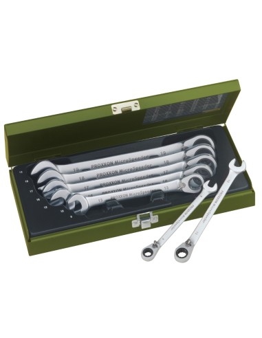 1 - Serie 7 pz chiavi combinate con testa a cricchetto microspeeder 8 - 19 mm PROXXON 23124