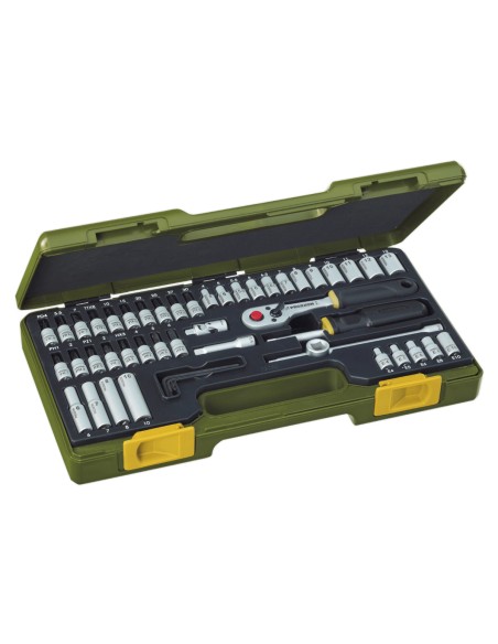 2 - Serie di chiavi a bussola da 1/4" con cricchetto 50 pz PROXXON 23280