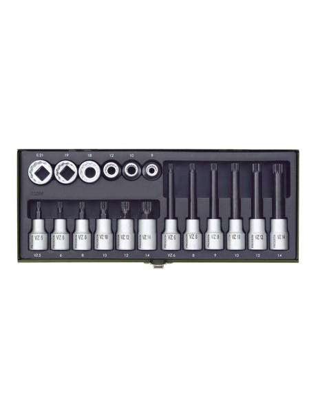 1 - Serie di bussole xzn multidente da 1/2" 18 pz PROXXON 23296