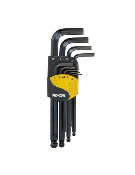 1 - Serie di chiavi a brugola per viti ad esagono interno hx 1,5-10 mm 9 pz PROXXON 23946
