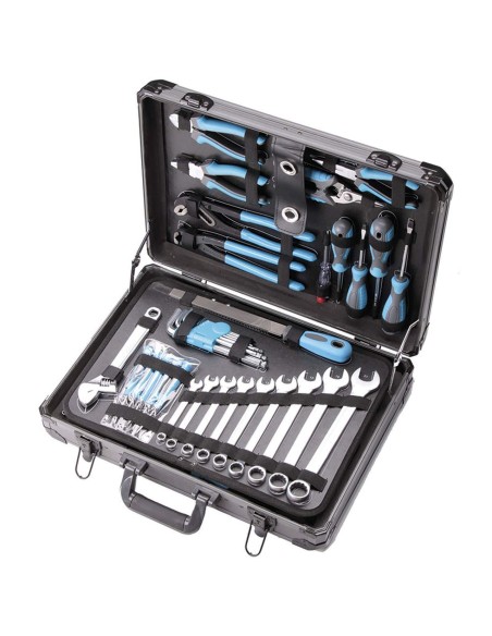 2 - Valigia cassetta set utensili attrezzi chiavi inserti 162 pezzi Fervi 0105