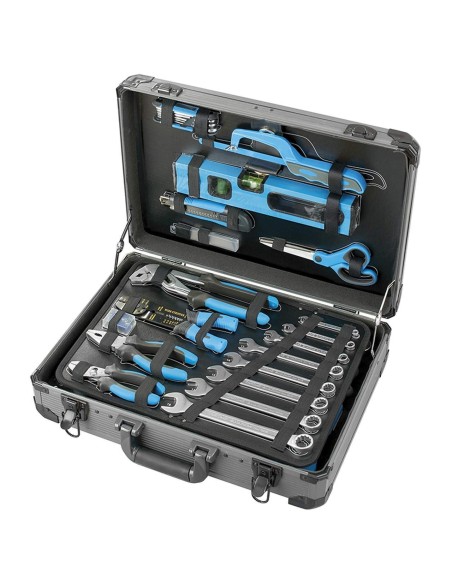 3 - Valigia cassetta set utensili attrezzi chiavi inserti 133 pezzi Fervi 0110