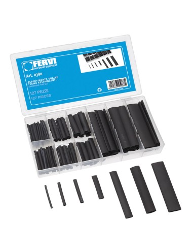 1 - Serie set kit assortimento guaine termorestringenti Fervi 0380
